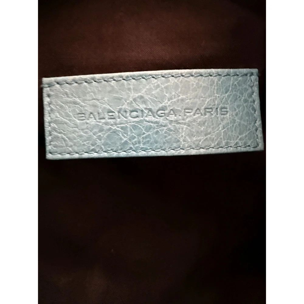 Balenciaga Clutch Bag Women's Large Turquoise Leather Wristlet Zip W/COA NEW - Picture 6 of 9